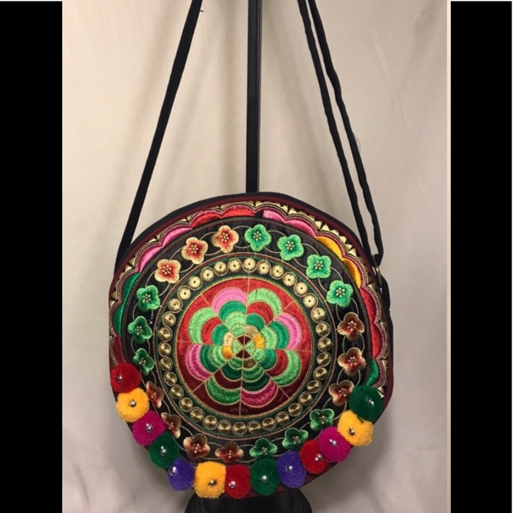 Vintage Cross-Stitch Crossbody Bag